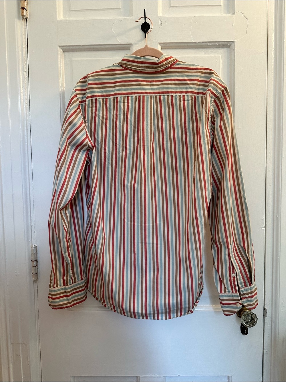 Classic J Crew Striped Button-Down Shirt — Red & Blue - Picture 2 of 5